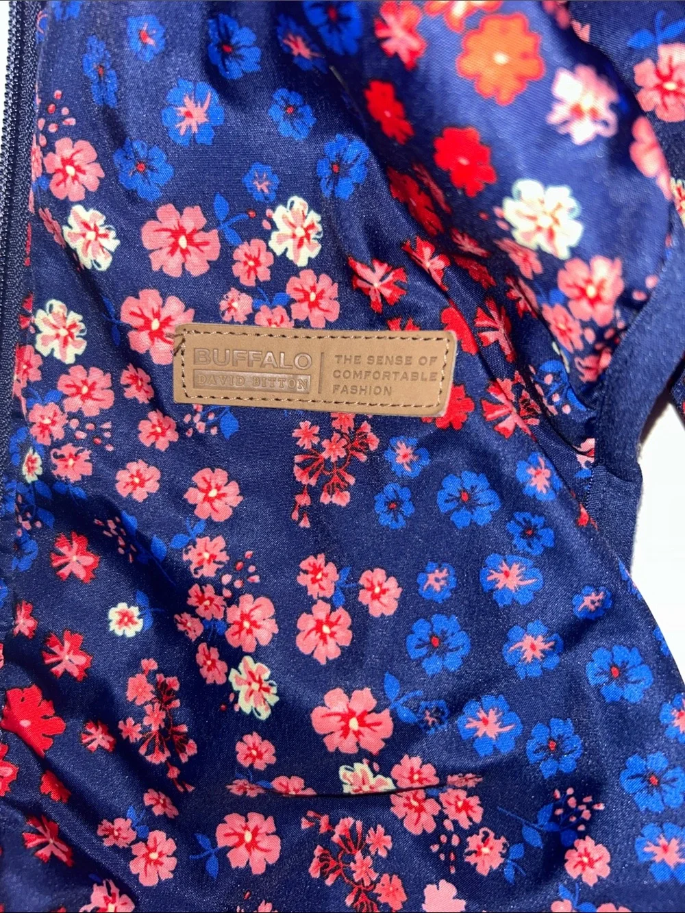 Buffalo David Bitton Kids Grey Plush Reversible Vest with Navy Floral Lining